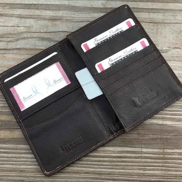 Supreme Leather Passport Cover Bifold  Dark Brown - Picture 2 of 8